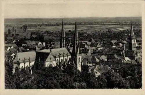 Ak Obernai Oberehnheim Elsass Bas Rhin, Panorama, Kirche