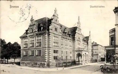 Ak Hansestadt Bremen, Stadtbibliothek