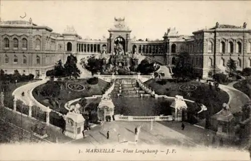 Ak Marseille Bouches du Rhône, Palais Longchamp