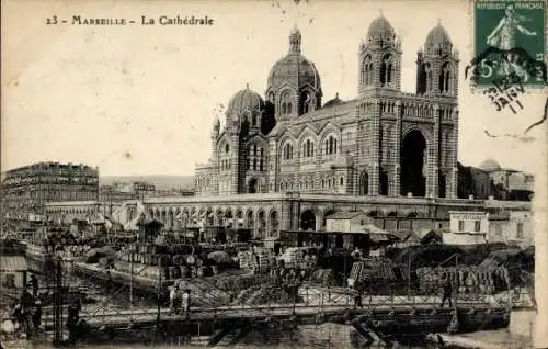 Ak Marseille Bouches du Rhône, Kathedrale