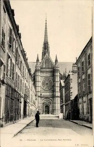 Ak Orléans Loiret, Kathedrale, Rue Pothier