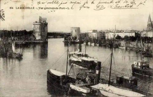 Ak La Rochelle Charente Maritime, Gesamtansicht des Hafens