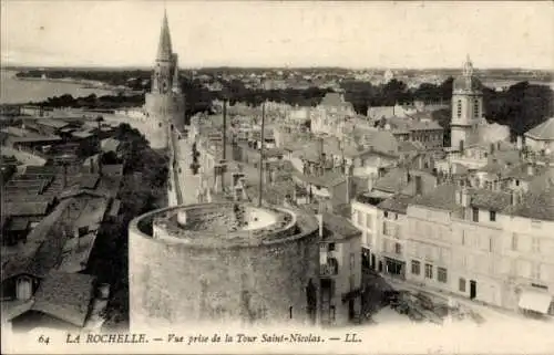 Ak La Rochelle Charente Maritime, Blick vom Turm Saint Nicolas