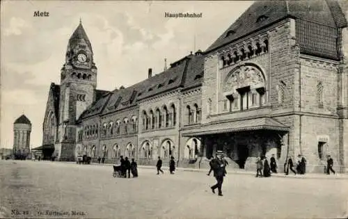 Ak Metz Moselle, Hauptbahnhof, Straßenseite