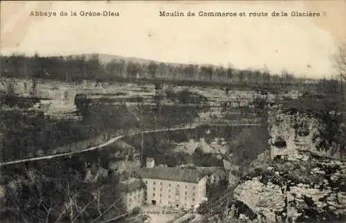 Ak Chaux lès Passavant Doubs, Abtei Grace Dieu, Handelsmühle, Route de Glaciere
