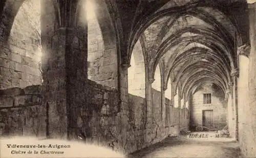 Ak Villeneuve les Avignon Gard, Cloître de la Chartreuse