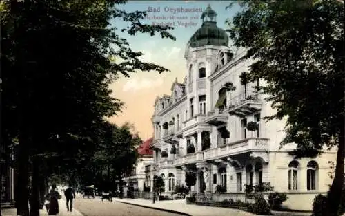 Ak Bad Oeynhausen in Westfalen, Herforder Straße mit Kurhotel Vogeler
