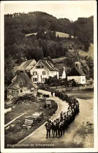 Ak Bauernhochzeit im Schwarzwald, Schwarzwälder Tracht