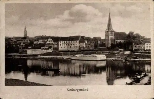 Ak Neckargemünd am Neckar, Ortsansicht mit Kirche