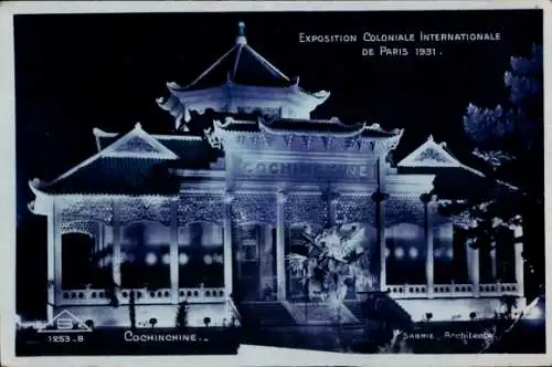 Ak Paris, Kolonialausstellung 1931, Cochinchine, Nachtbeleuchtung