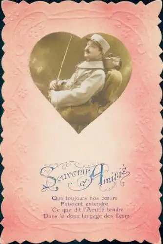 Ak Französischer Soldat denkt an seine Frau, Soldatenliebe