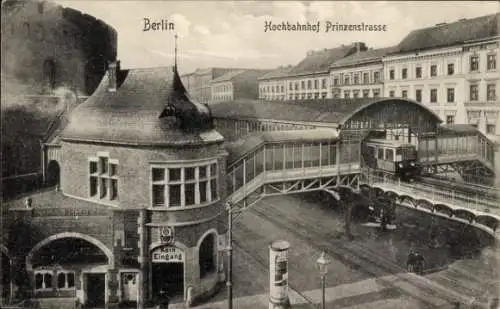 Ak Berlin Kreuzberg, Hochbahnhof Prinzenstraße