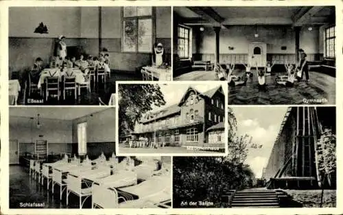 Ak Bad Sassendorf in Westfalen, 75 Jahre Kinderheilanstalt, Schlafsaal, Esssaal, Mädchenhaus
