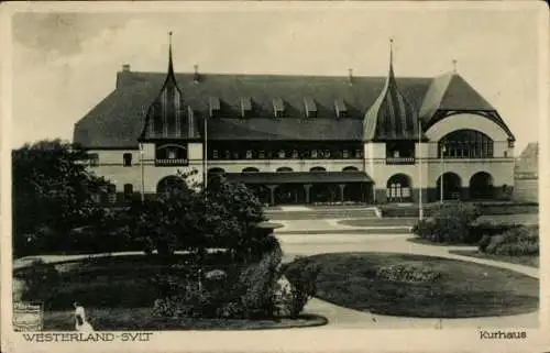 Ak Westerland auf Sylt, Kurhaus, Blumenbeet