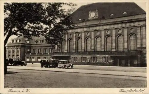 Ak Hamm in Westfalen, Hauptbahnhof, Straßenansicht