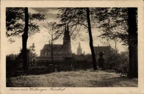 Ak Soest in Westfalen, Walburger Friedhof, Kirche