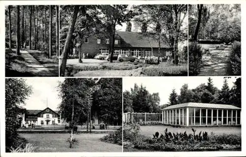 Ak Bad Waldliesborn Lippstadt Nordrhein Westfalen, Gasthof Fr. Schulte, Brunnenhaus, Badehaus