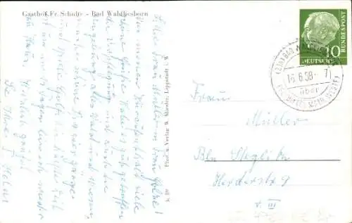 Ak Bad Waldliesborn Lippstadt Nordrhein Westfalen, Gasthof Fr. Schulte, Brunnenhaus, Badehaus