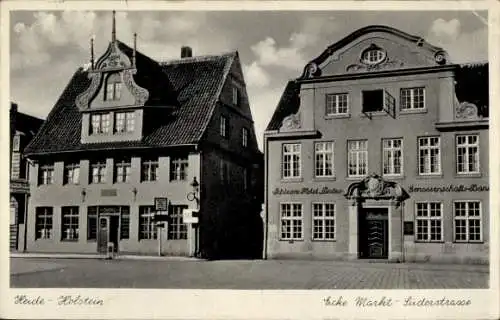 Ak Heide in Holstein, Ecke Markt, Süderstraße, Genossenschaftsbank
