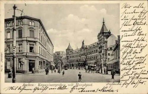 Ak Aachen, Kapuzinergraben, Hauptpost