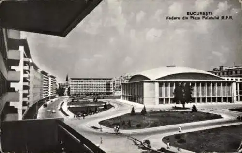 Ak București Bukarest Rumänien, Vedere din Piata Palatului R.P.R.