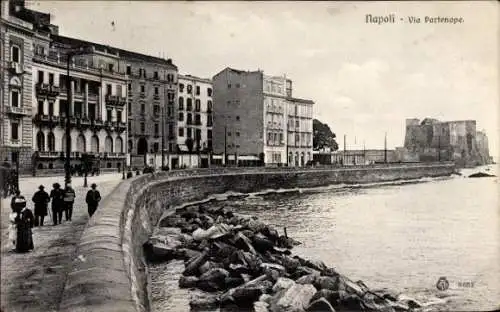Ak Napoli Neapel Campania, Via Partenope