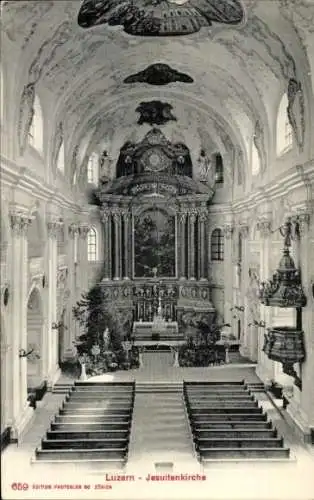 Ak Luzern Stadt Schweiz, Inneres der Jesuitenkirche