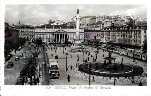 Ak Lisboa Lissabon Portugal, Praca de D. Pedro IV Rocio