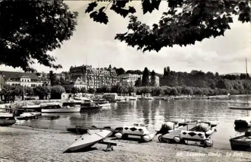 Ak Ouchy Lausanne Kanton Waadt, Hafen, Teilansicht