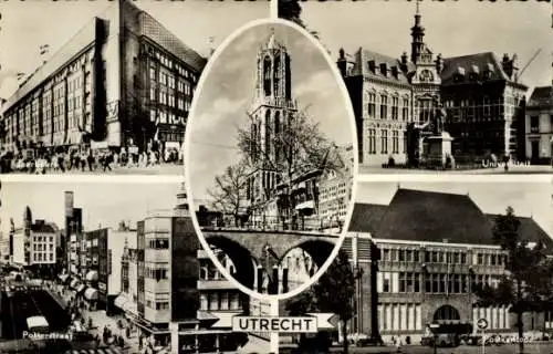 Ak Utrecht Niederlande, Universität, Rotterstraat, Post, Brücke