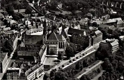 Ak Luxemburg, Stadtzentrum, Fliegeraufnahme