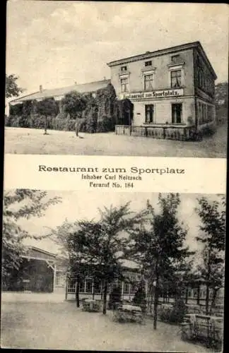Ak Kostrzyn nad Odrą Cüstrin Küstrin Ostbrandenburg, Restaurant zum Sportplatz