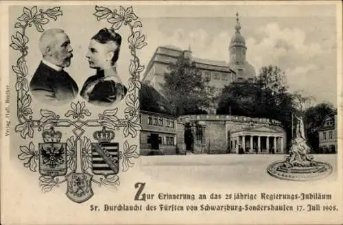 Ak Sondershausen, Fürst von Schwarzburg Sondershausen, 25-jähriges Regierungsjubiläum 1905