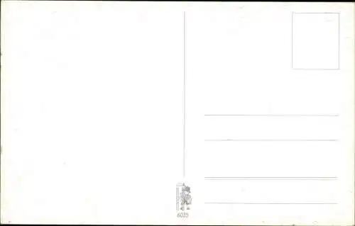 Ak Krampus, Selbst bei der Arbeit denk an mich, Sekretärin im Minirock, Schreibmaschine