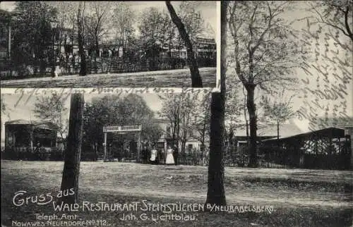 Ak Berlin Zehlendorf Wannsee, Waldrestaurant Steinstücken, Straßenpartie