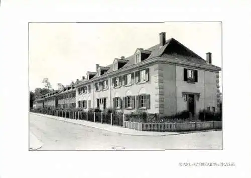 26 Ansichten Hardtwald Siedlung Karlsruhe, Mieter und Handwerker Baugenossenschaft 1920 bis 1926