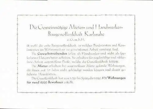 26 Ansichten Hardtwald Siedlung Karlsruhe, Mieter und Handwerker Baugenossenschaft 1920 bis 1926