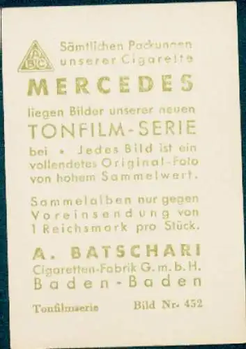 Sammelbild Mercedes, Bild Nr. 452, Schauspieler Emil Jannings
