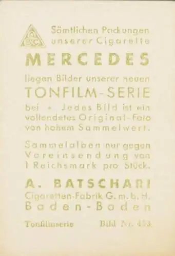 Sammelbild Mercedes, Bild Nr. 453, Schauspielerin Anna May Wong