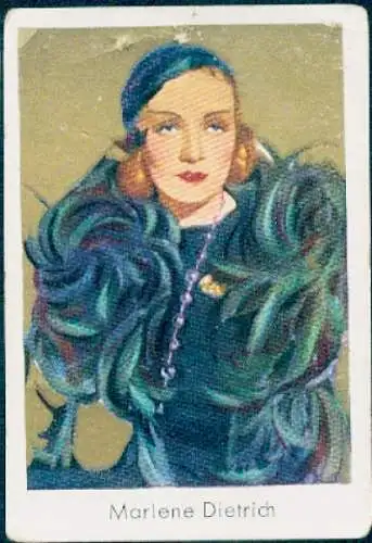 Sammelbild Salem Goldfilm, Bild Nr. 30, Schauspielerin und Sängerin Marlene Dietrich