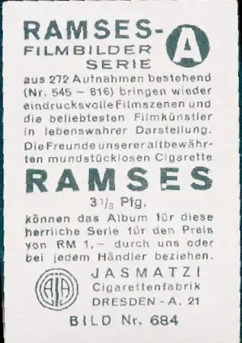 Sammelbild Ramses-Filmbilder, Bild Nr. 684, Schauspieler Charles Farrell