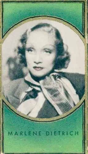 Sammelbild Orienta Stern, Bild Nr. 16, Schauspielerin und Sängerin Marlene Dietrich
