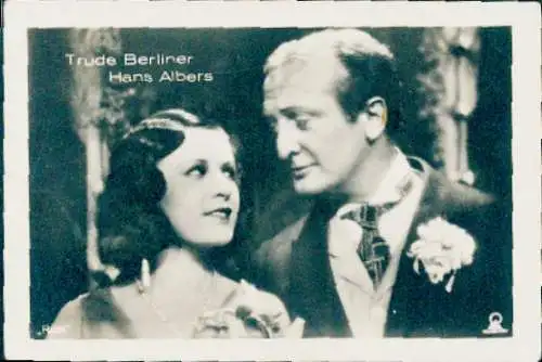 Sammelbild Mercedes, Bild Nr. 546, Schauspieler Trude Berliner und Hans Albers
