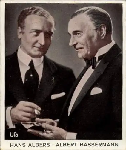 Sammelbild Haus Bergmann, Bild 37, Schauspieler Hans Albers und Albert Bassermann