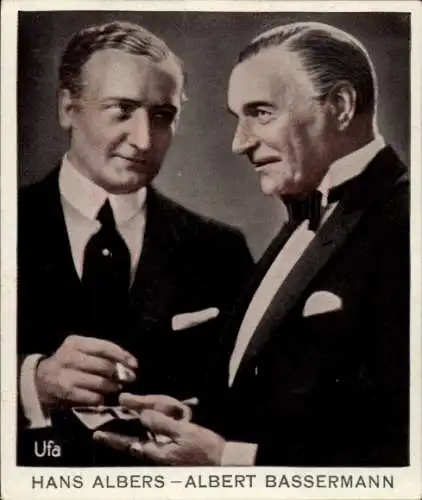 Sammelbild Haus Bergmann, Bild 37, Schauspieler Hans Albers und Albert Bassermann