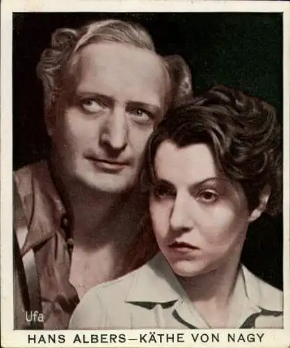 Sammelbild Haus Bergmann, Bild 34, Schauspieler Hans Albers und Käthe von Nagy