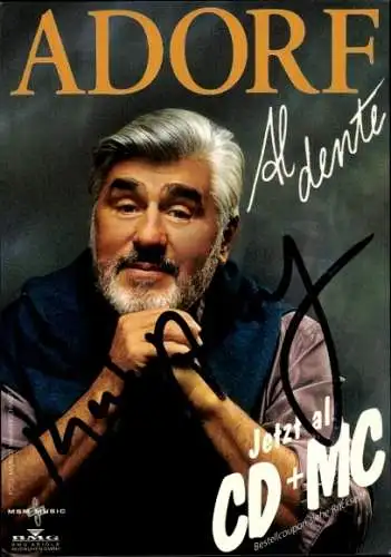 Ak Schauspieler Mario Adorf, Portrait, Autogramm, Album Al Dente