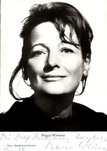 Ak Schauspielerin Maria Wimmer, Portrait, Autogramm