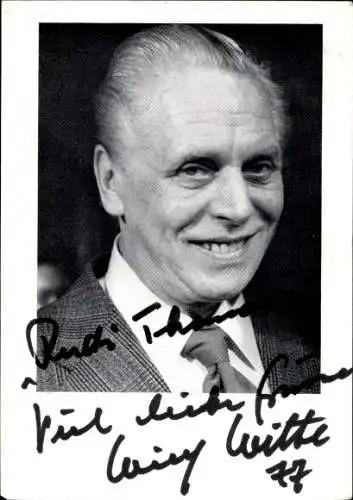 Ak Schauspieler Willy Witte, Portrait, Autogramm