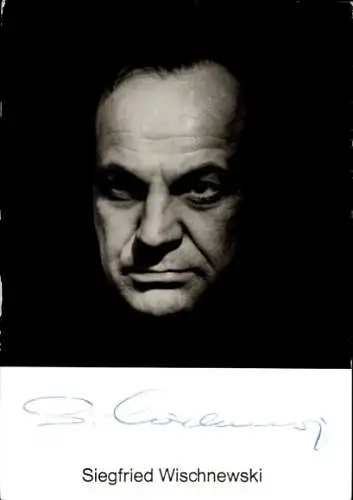 Ak Schauspieler Siegfried Wischnewski, Portrait, Autogramm